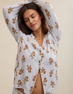 Aerie Real Soft® Piping Long Sleeve PJ Top