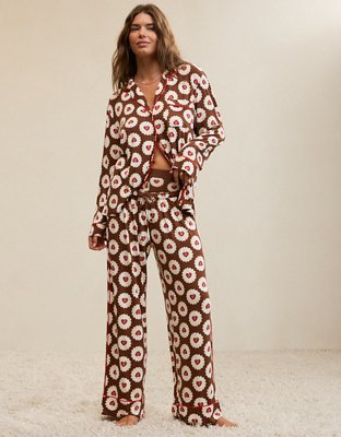 Aerie Real Soft® Piping Long Sleeve PJ Top