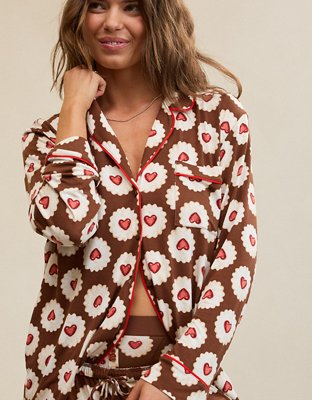 Aerie Real Soft® Piping Long Sleeve PJ Top