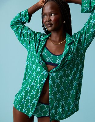 Aerie Real Soft® Piping Long Sleeve PJ Top