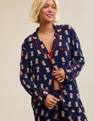 Aerie Real Soft® Piping Long Sleeve PJ Top