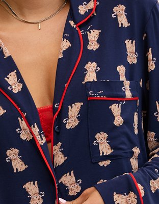 Aerie Real Soft® Piping Long Sleeve PJ Top