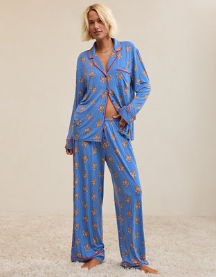 Aerie Real Soft® Piping Long Sleeve PJ Top