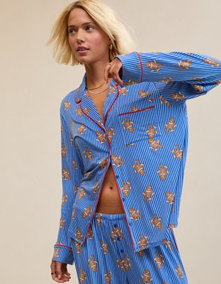 Aerie Real Soft® Piping Long Sleeve PJ Top