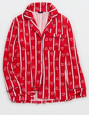 Пижамный топ Real Soft® Piping, длинный рукав — American Eagle, цвет: Красный — фото 1