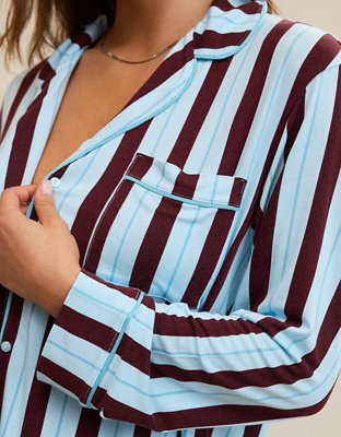 Пижамный топ Real Soft® Piping, длинный рукав — Aerie, цвет: Ягодный — фото 5