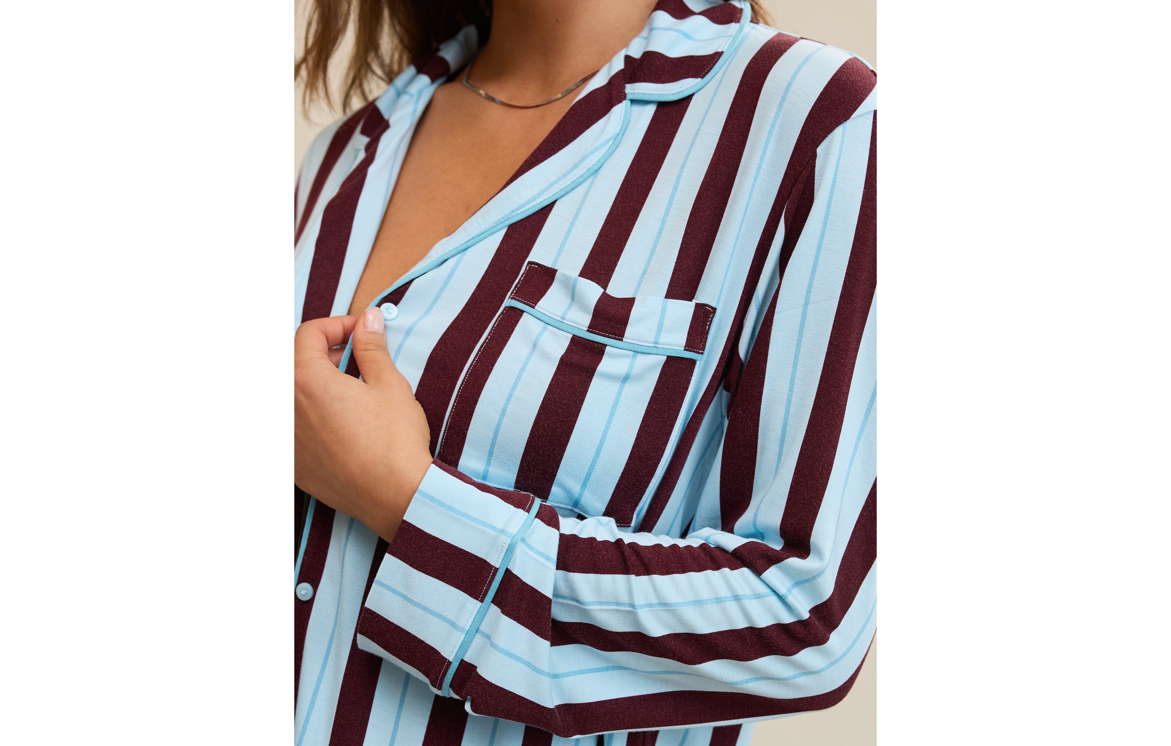 Aerie Real Soft® Piping Long Sleeve PJ Top