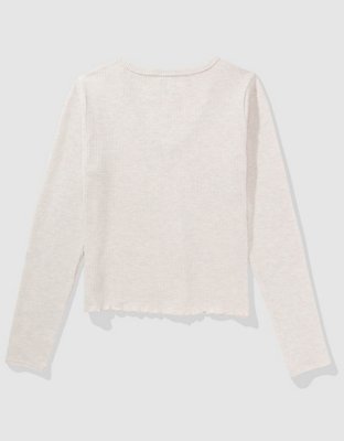 Aerie Waffle V Neck T-Shirt