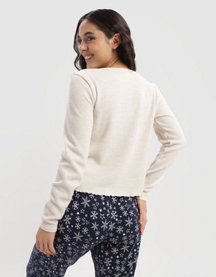 Aerie Waffle V Neck T-Shirt