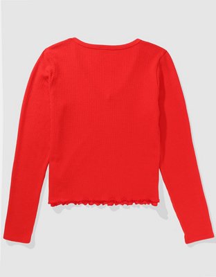 Aerie Waffle V Neck T-Shirt