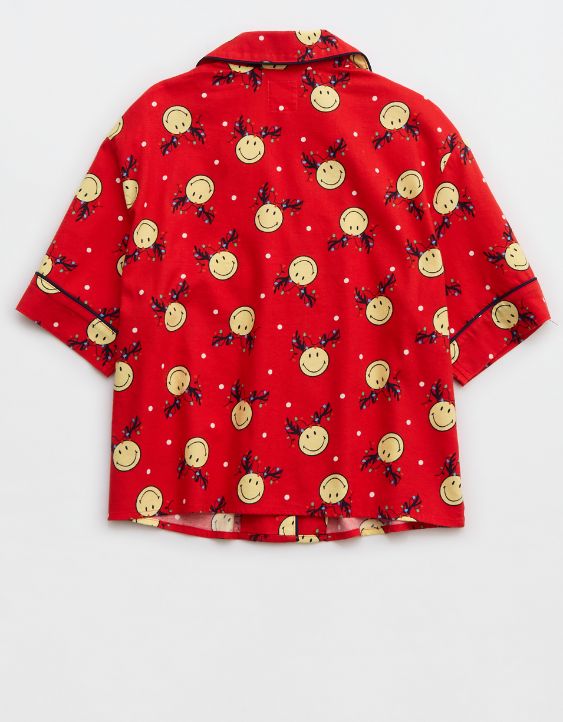 Aerie Smiley® Flannel Pajama Shirt