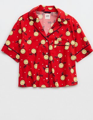 Aerie Smiley® Flannel Pajama Shirt