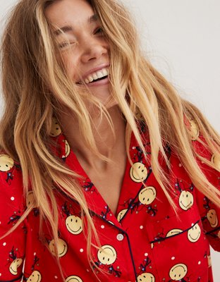 Aerie Smiley® Flannel Pajama Shirt