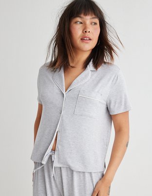 Women's Lightweight Cotton Seersucker Short-Sleeve Pajamas