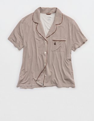 OVERSLEPT by Aerie Real Soft Short Sleeve Pajama Shirt
