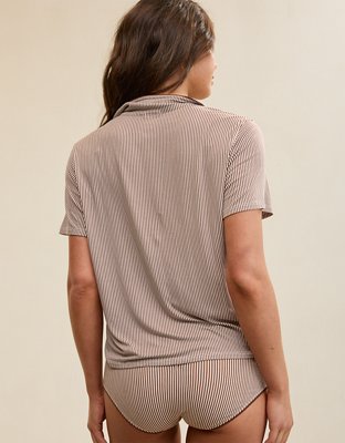 OVERSLEPT by Aerie Real Soft Short Sleeve Pajama Shirt
