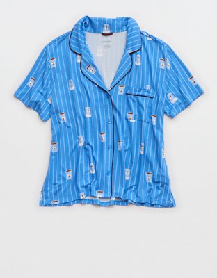 OVERSLEPT by Aerie Real Soft Short Sleeve Pajama Shirt