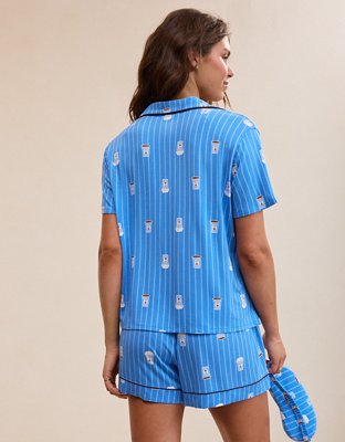 OVERSLEPT by Aerie Real Soft Short Sleeve Pajama Shirt