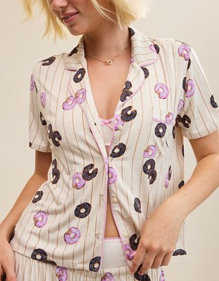 OVERSLEPT by Aerie Real Soft Short Sleeve Pajama Shirt