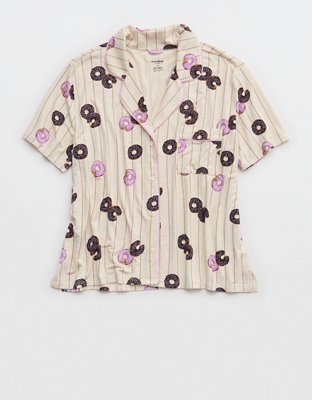 OVERSLEPT by Aerie Real Soft Short Sleeve Pajama Shirt