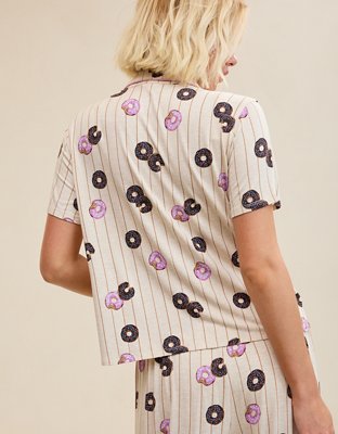 OVERSLEPT by Aerie Real Soft Short Sleeve Pajama Shirt