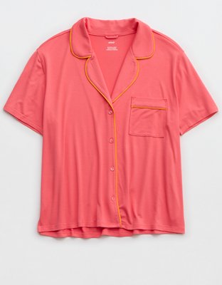 Aerie Real Soft® Camisa de Pijama Manga Corta