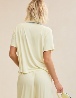 OVERSLEPT by Aerie Real Soft Short Sleeve Pajama Shirt