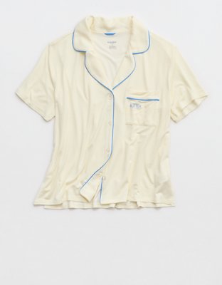 OVERSLEPT by Aerie Real Soft Short Sleeve Pajama Shirt