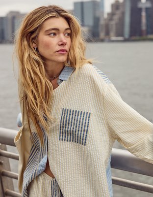 Aerie Off-Duty Seersucker Shirt