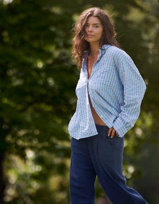 Aerie Off Duty Camisa de Cloqué
