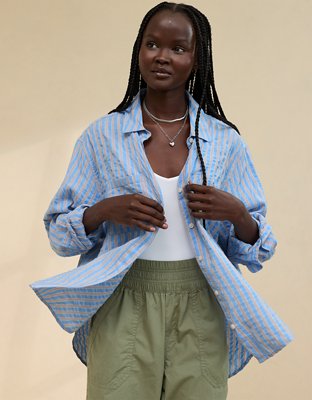 Aerie Off Duty Camisa de Cloqué