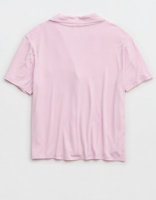 Aerie Real Soft® Blanket Stitch Short Sleeve Pajama Shirt