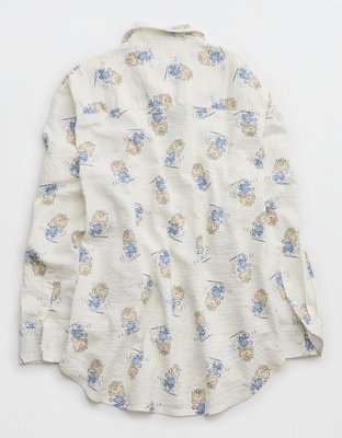 Женские рубашки Aerie Peanuts Off Duty Seersucker Shirt — фото 4