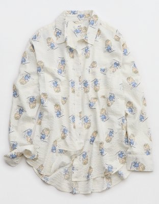 Женские рубашки Aerie Peanuts Off Duty Seersucker Shirt — фото 3