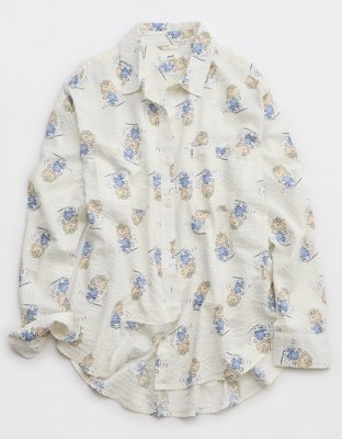 Aerie Peanuts Off Duty Seersucker Shirt