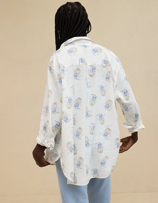 Женские рубашки Aerie Peanuts Off Duty Seersucker Shirt — фото 2