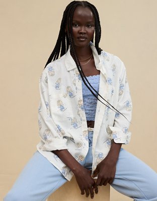 Женские рубашки Aerie Peanuts Off Duty Seersucker Shirt — фото 5