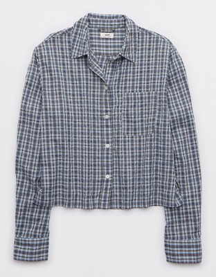 Aerie Off-Duty Camisa de Pijama de Cloqué