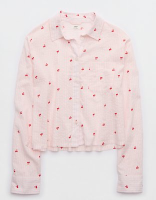 Aerie Off-Duty Seersucker Pajama Shirt