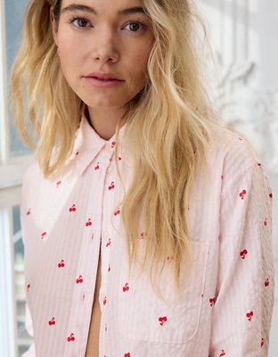 Aerie Off-Duty Seersucker Pajama Shirt