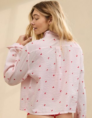 Aerie Off-Duty Seersucker Pajama Shirt