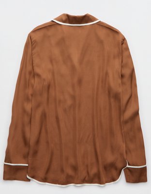 Женские рубашки Aerie Off-Duty Satin Piping Shirt — фото 5