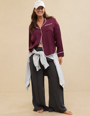 Aerie Off-Duty Satin Piping Shirt