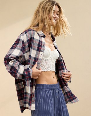 Aerie Off-Duty Flannel Pajama Shirt