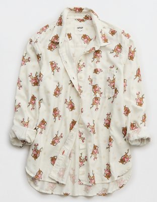 Aerie Cindy Lou Off-Duty Camisa de Pijama de Flannel