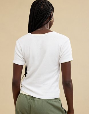 Aerie Off-Duty Pointelle Baby T-Shirt