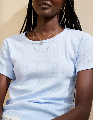 Aerie Off-Duty Pointelle Baby T-Shirt