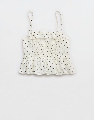 Aerie Seersucker Peplum Tank Top