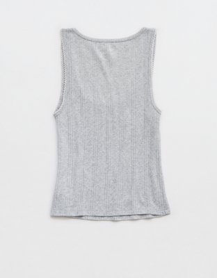 Aerie Off Duty Top de Tejido Calado sin Mangas