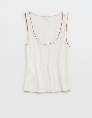 Aerie Off-Duty Pointelle Tank Top